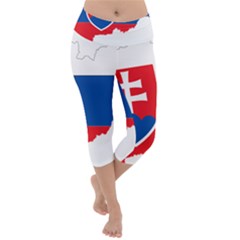 Slovakia Country Europe Flag Lightweight Velour Capri Yoga Leggings