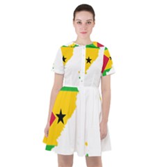 Sao Tome Principe Flag Map Sailor Dress by Sapixe