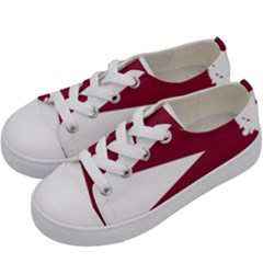 Borders Country Flag Geography Map Qatar Kids  Low Top Canvas Sneakers