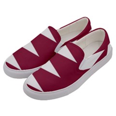 Borders Country Flag Geography Map Qatar Men s Canvas Slip Ons by Sapixe