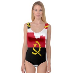 Angola Flag Map Geography Outline Princess Tank Leotard  by Sapixe