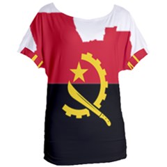 Angola Flag Map Geography Outline Women s Oversized Tee by Sapixe