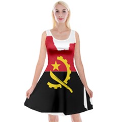 Angola Flag Map Geography Outline Reversible Velvet Sleeveless Dress