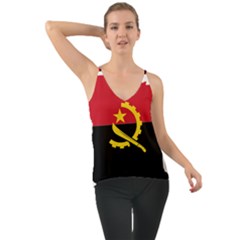 Angola Flag Map Geography Outline Chiffon Cami by Sapixe