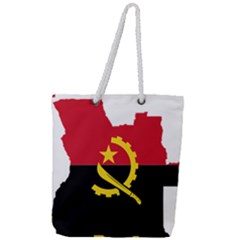 Angola Flag Map Geography Outline Full Print Rope Handle Tote (large) by Sapixe