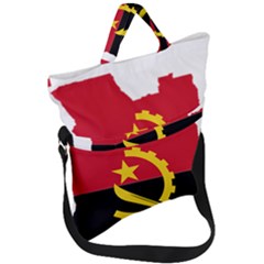 Angola Flag Map Geography Outline Fold Over Handle Tote Bag by Sapixe