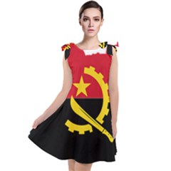 Angola Flag Map Geography Outline Tie Up Tunic Dress