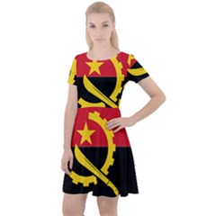 Angola Flag Map Geography Outline Cap Sleeve Velour Dress 