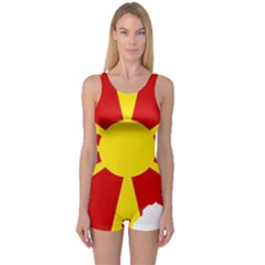 Macedonia Country Europe Flag One Piece Boyleg Swimsuit