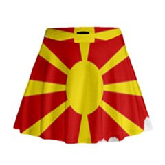 Macedonia Country Europe Flag Mini Flare Skirt by Sapixe