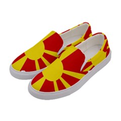 Macedonia Country Europe Flag Women s Canvas Slip Ons