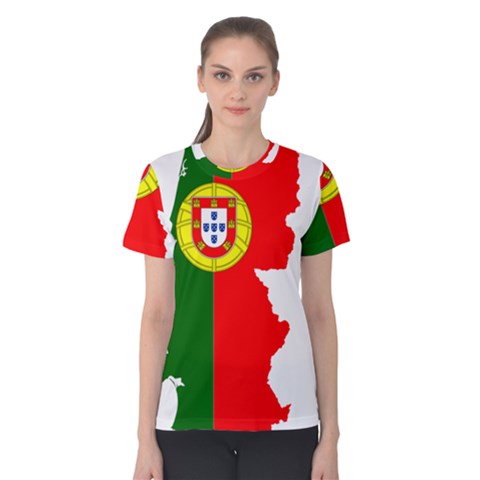 Portugal Flag Borders Cartography Women s Cotton Tee by Sapixe