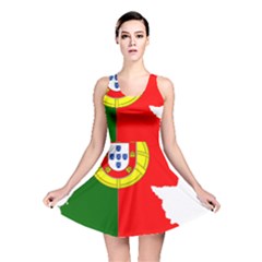 Portugal Flag Borders Cartography Reversible Skater Dress