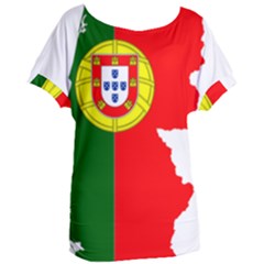 Portugal Flag Borders Cartography Women s Oversized Tee by Sapixe