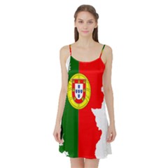 Portugal Flag Borders Cartography Satin Night Slip