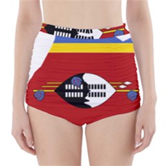Swaziland Flag Map Geography High-waisted Bikini Bottoms by Sapixe