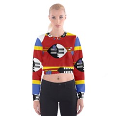 Swaziland Flag Map Geography Cropped Sweatshirt by Sapixe