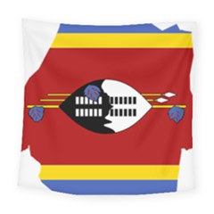 Swaziland Flag Map Geography Square Tapestry (large)