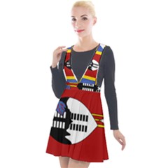 Swaziland Flag Map Geography Plunge Pinafore Velour Dress by Sapixe
