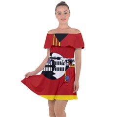 Swaziland Flag Map Geography Off Shoulder Velour Dress