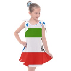 Equatorial Guinea Flag Map Kids  Tie Up Tunic Dress