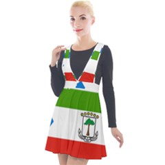 Equatorial Guinea Flag Map Plunge Pinafore Velour Dress