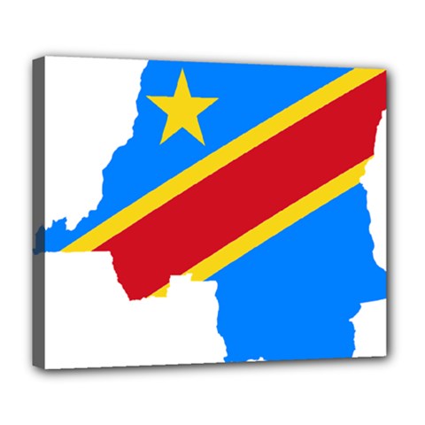 Democratic Republic Of The Congo Flag Deluxe Canvas 24  X 20  (stretched) by Sapixe