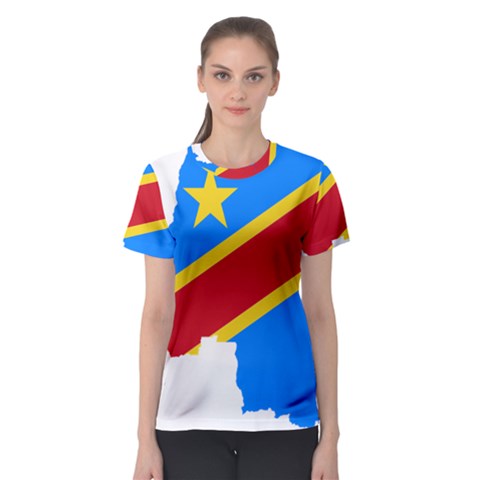 Democratic Republic Of The Congo Flag Women s Sport Mesh Tee by Sapixe