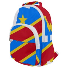 Democratic Republic Of The Congo Flag Rounded Multi Pocket Backpack by Sapixe