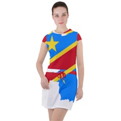 Democratic Republic Of The Congo Flag Drawstring Hooded Dress by Sapixe