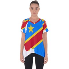 Democratic Republic Of The Congo Flag Cut Out Side Drop Tee by Sapixe