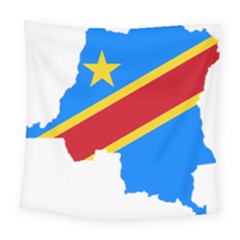 Democratic Republic Of The Congo Flag Square Tapestry (large)