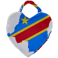 Democratic Republic Of The Congo Flag Giant Heart Shaped Tote by Sapixe