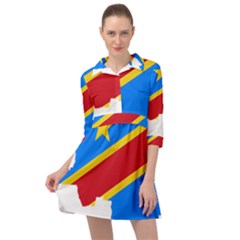 Democratic Republic Of The Congo Flag Mini Skater Shirt Dress by Sapixe