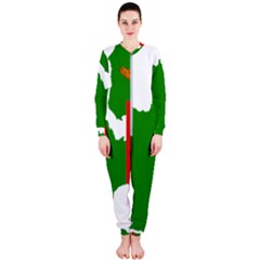 Zambia Flag Map Geography Outline Onepiece Jumpsuit (ladies) 