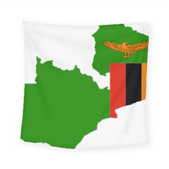 Zambia Flag Map Geography Outline Square Tapestry (small) by Sapixe