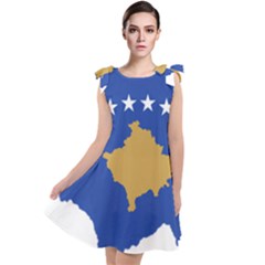 Kosovo Country Europe Flag Borders Tie Up Tunic Dress by Sapixe