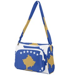 Kosovo Country Europe Flag Borders Front Pocket Crossbody Bag by Sapixe