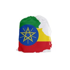 Ethiopia Flag Map Geography Drawstring Pouch (medium) by Sapixe