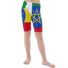 Ethiopia Flag Map Geography Kids  Mid Length Swim Shorts