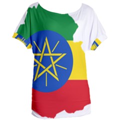 Ethiopia Flag Map Geography Women s Oversized Tee by Sapixe