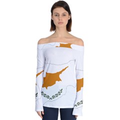 Cyprus Country Europe Flag Borders Off Shoulder Long Sleeve Top