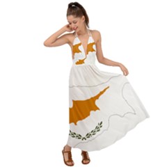 Cyprus Country Europe Flag Borders Backless Maxi Beach Dress by Sapixe