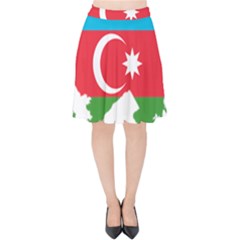 Borders Country Flag Geography Map Velvet High Waist Skirt