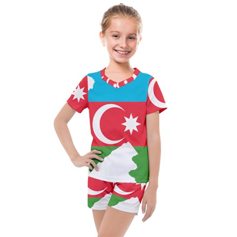 Borders Country Flag Geography Map Kids  Mesh Tee And Shorts Set by Sapixe