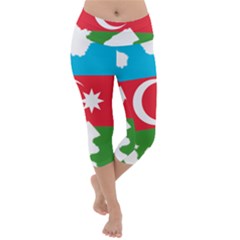 Borders Country Flag Geography Map Lightweight Velour Capri Yoga Leggings by Sapixe