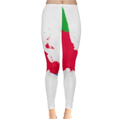 Eritrea Flag Map Geography Outline Leggings  by Sapixe