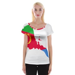 Eritrea Flag Map Geography Outline Cap Sleeve Top