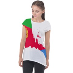 Eritrea Flag Map Geography Outline Cap Sleeve High Low Top