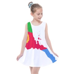 Eritrea Flag Map Geography Outline Kids  Summer Dress by Sapixe